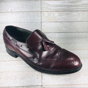 Stafford men’s leather wingtip tassel loafers 10 D
